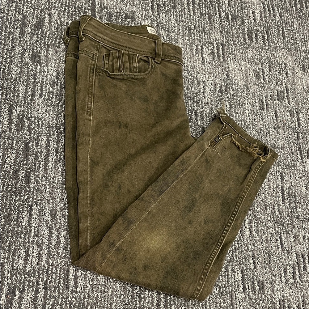 Zara Basic Khaki Denim Pants